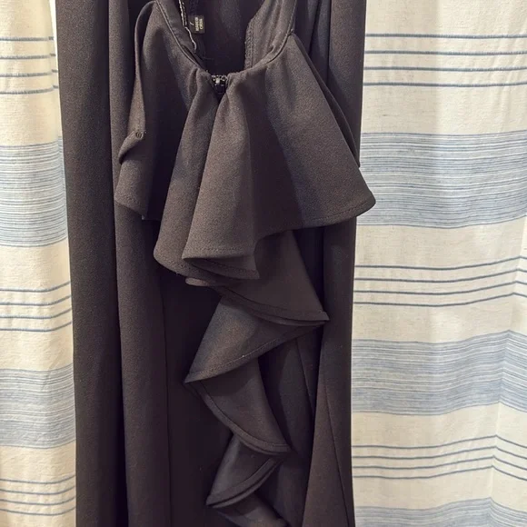 Sequin Hearts Black Crisscross Backless Bodycon  Long Dress  Size 7 - Picture 8 of 8